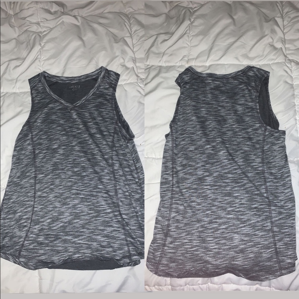 grey and white bcg tank top